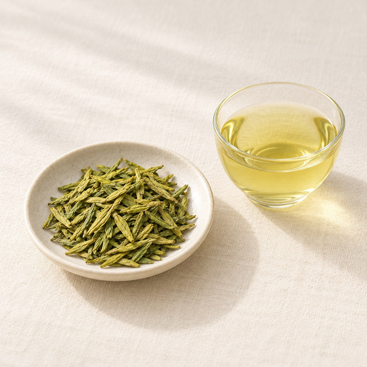 AI brewing scene concept — Shifeng Longjing Green Tea — Xihu
