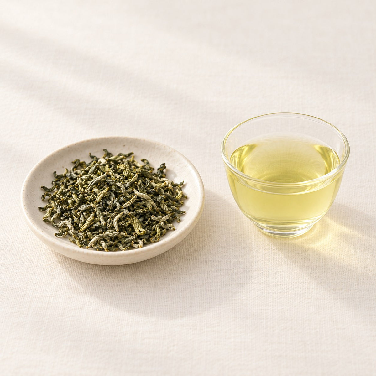 AI brewing scene concept — Dongshan Dongting Biluochun Green Tea — Jiangsu