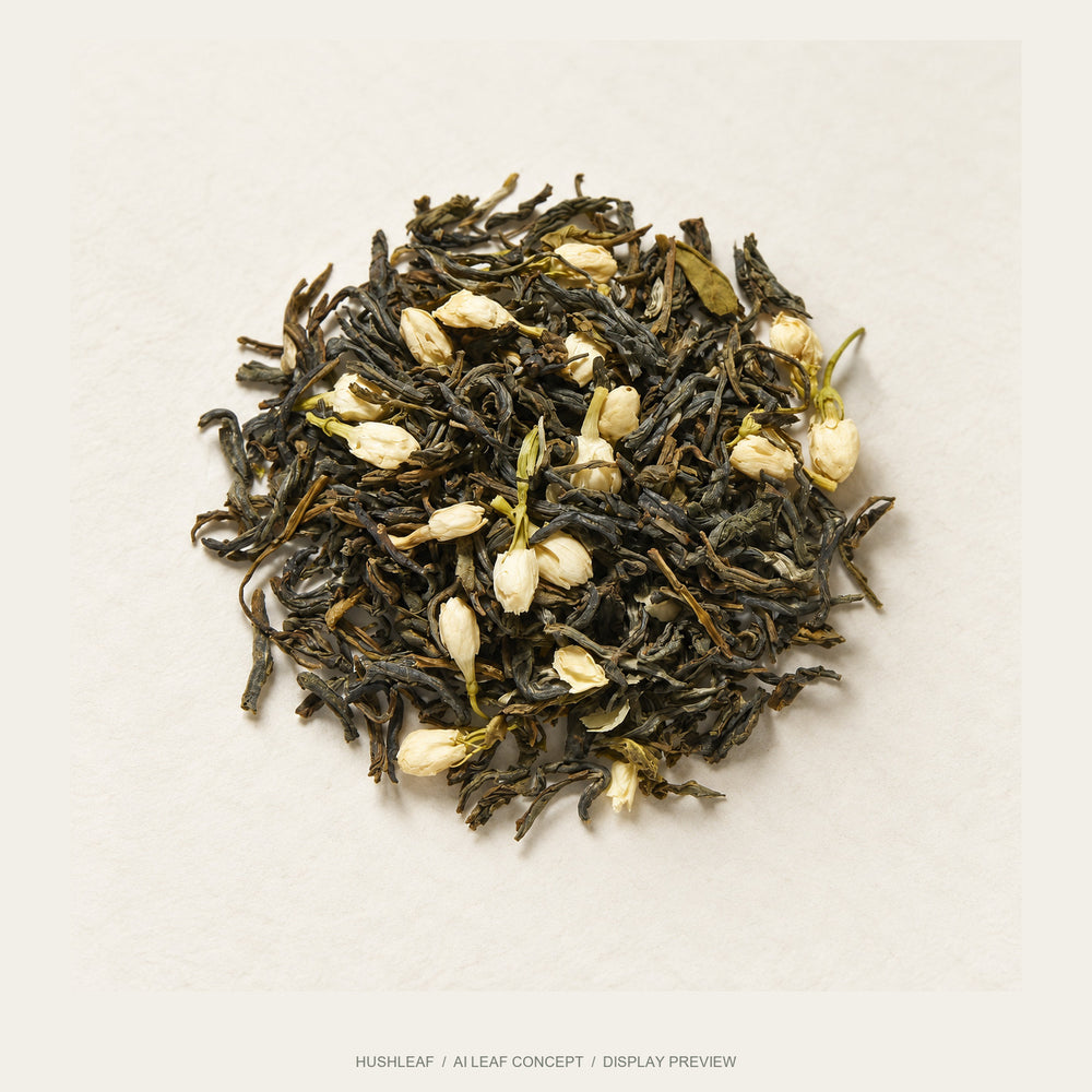 AI leaf concept — Jasmine-Scented Loose Green Tea — Fuzhou, Fujian