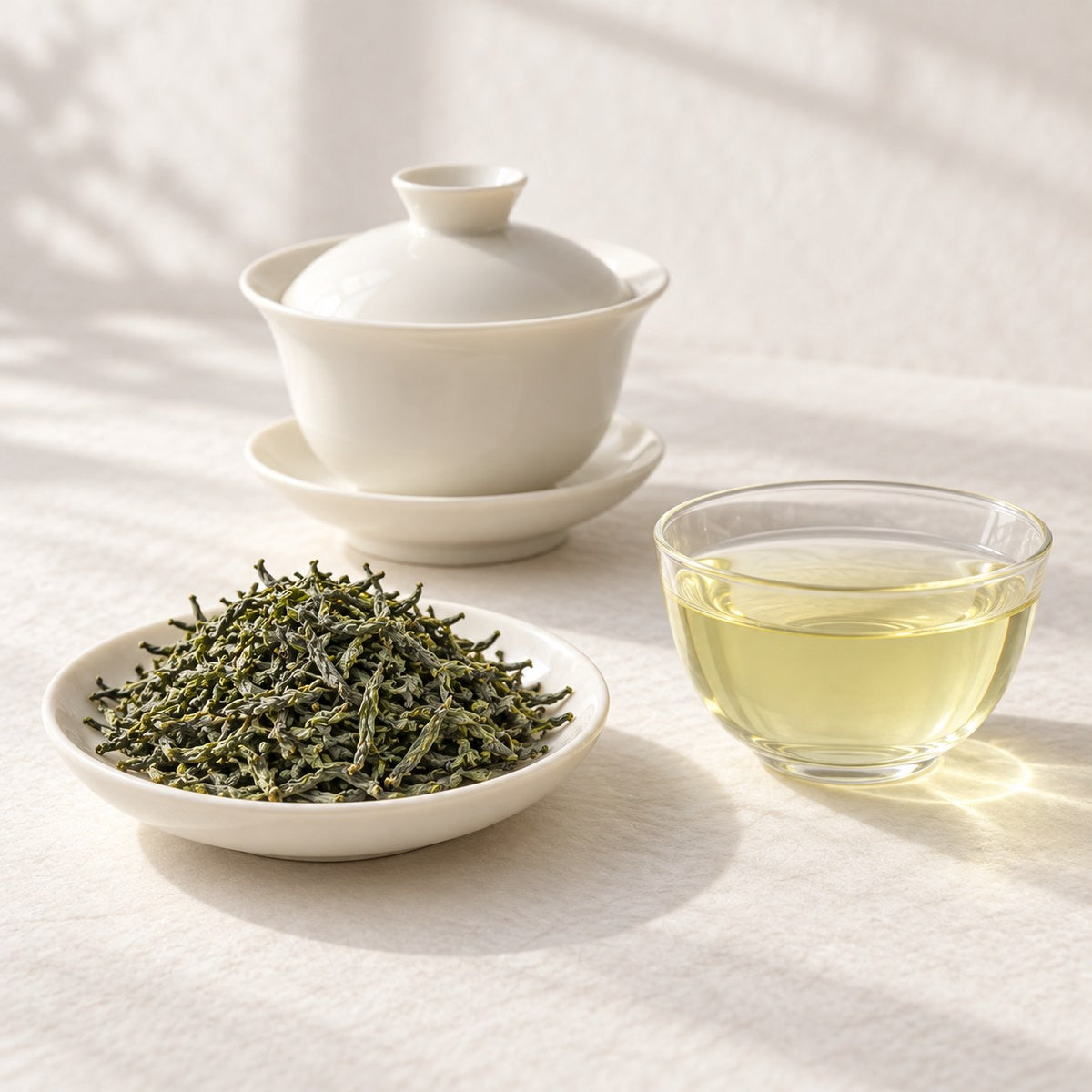 AI brewing scene concept — Xinyang Maojian Green Tea — Balipo, Henan