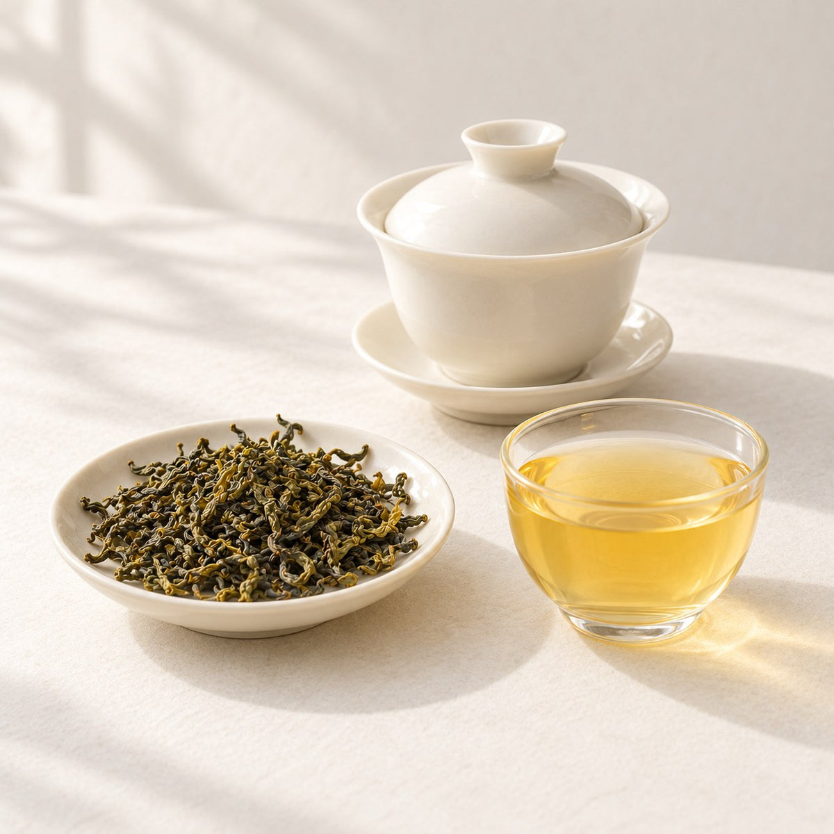 AI brewing scene concept — Mogan Huangya Yellow Tea — Deqing, Zhejiang