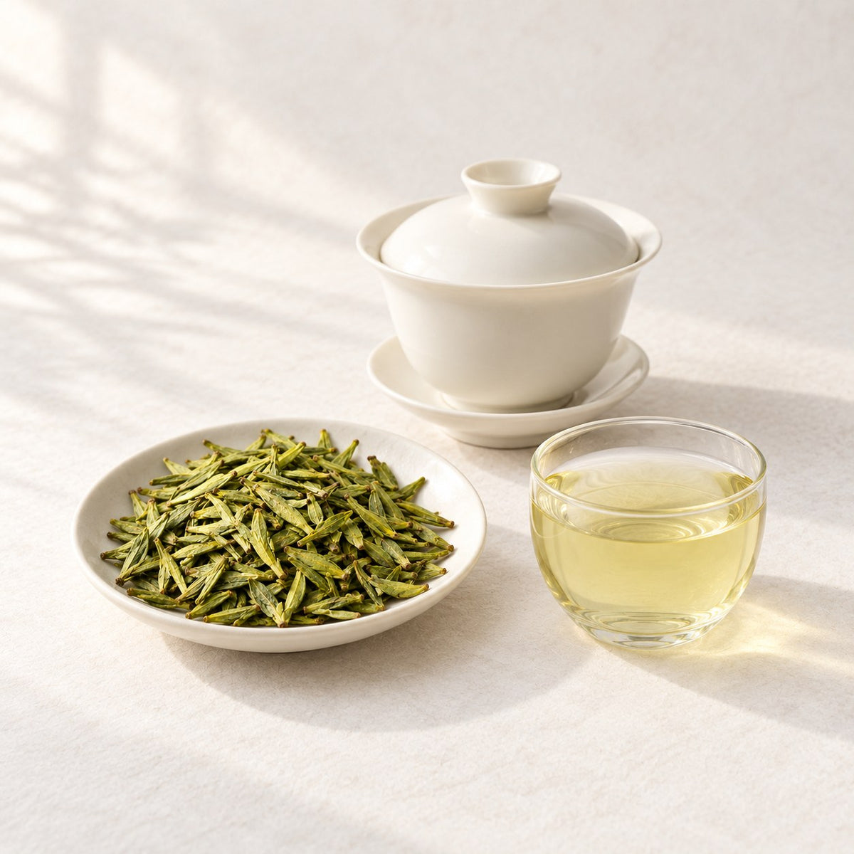 AI brewing scene concept — Zhu Ye Qing Green Tea — Emei Mountain, Sichuan