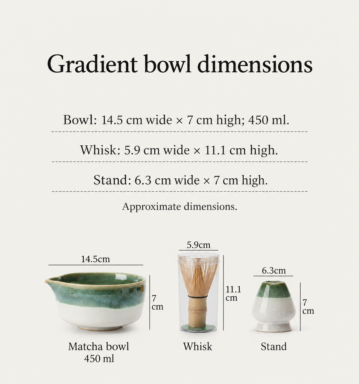 Gradient bowl dimensions