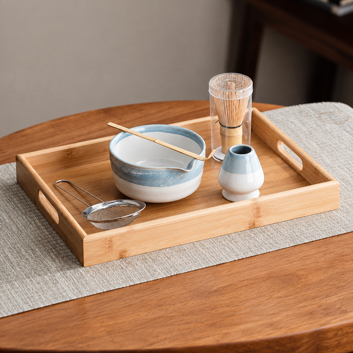 Blue & White — Six-Piece Set with Tray