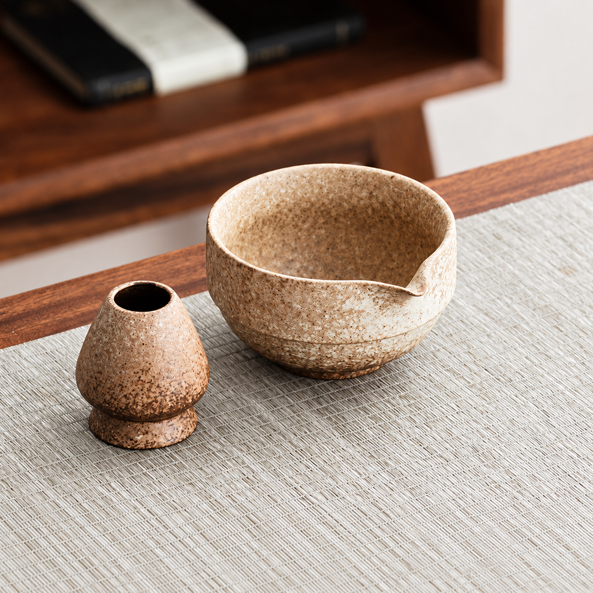 Warm Speckle — Bowl & Stand