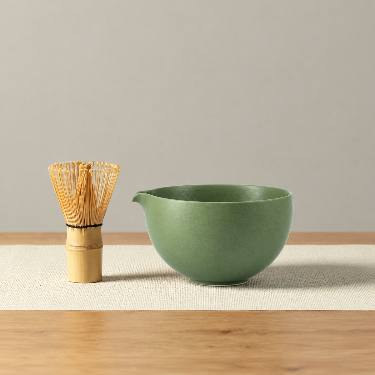 Deep Green — Bowl & Bamboo Whisk