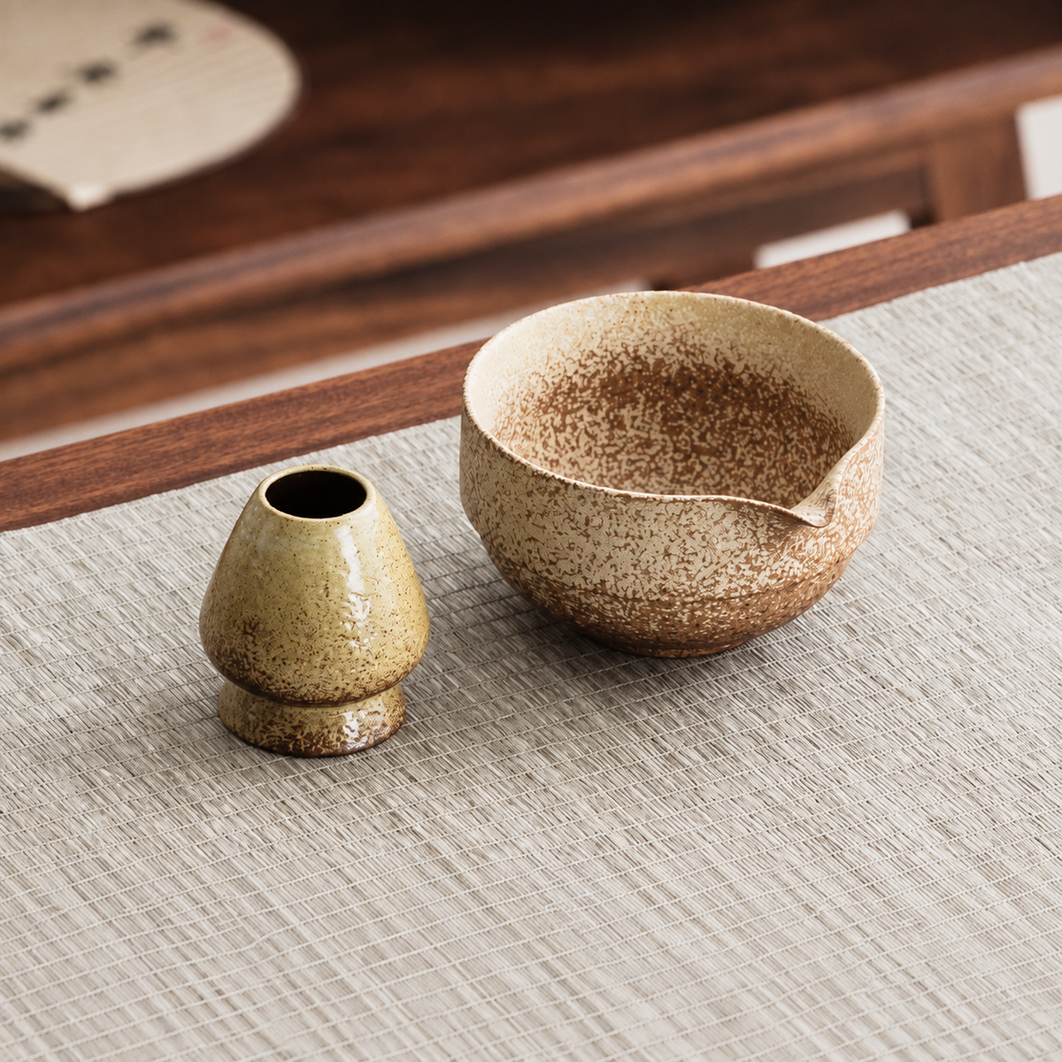 Apricot Speckle — Bowl & Whisk Stand