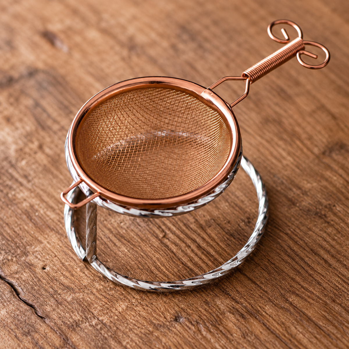 Rose Gold Sieve & Silver Ring Stand — Pictured Option