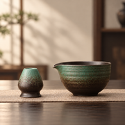 Bowl & holder / Kiln Green