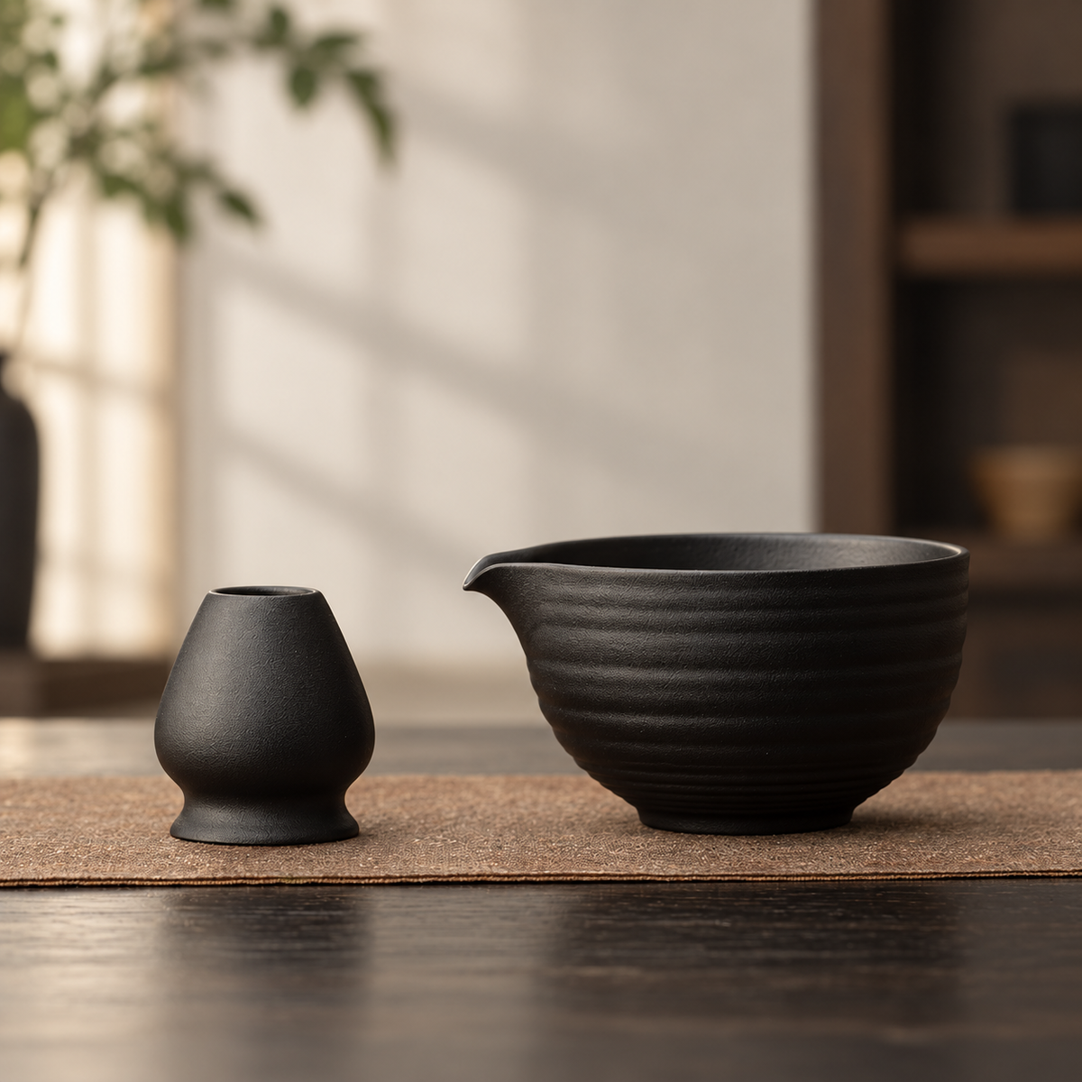 Bowl & holder / Matte Black