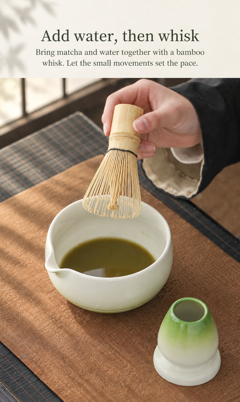 Add water, then whisk