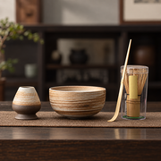 Half-Moon Brushed Ivory — Four-Piece Bamboo Whisk Set