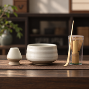 Wave Soft Grey-Ivory — Four-Piece Bamboo Whisk Set