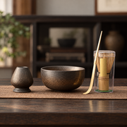 Half-Moon Bronze — Four-Piece Bamboo Whisk Set