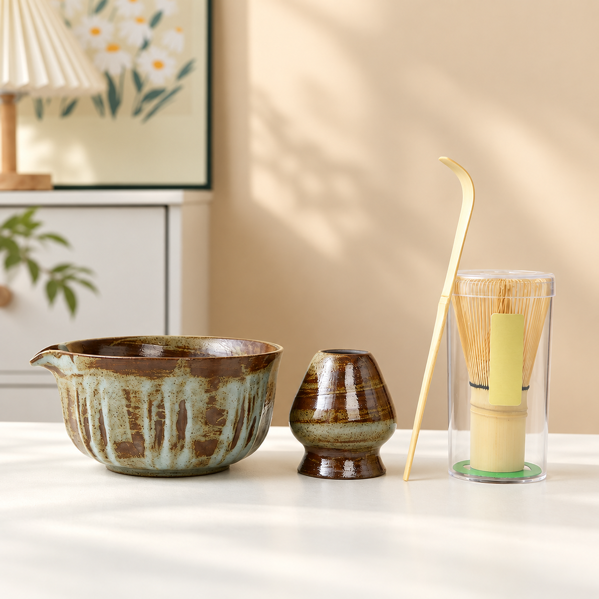 Fluted Brown — Four-Piece Set