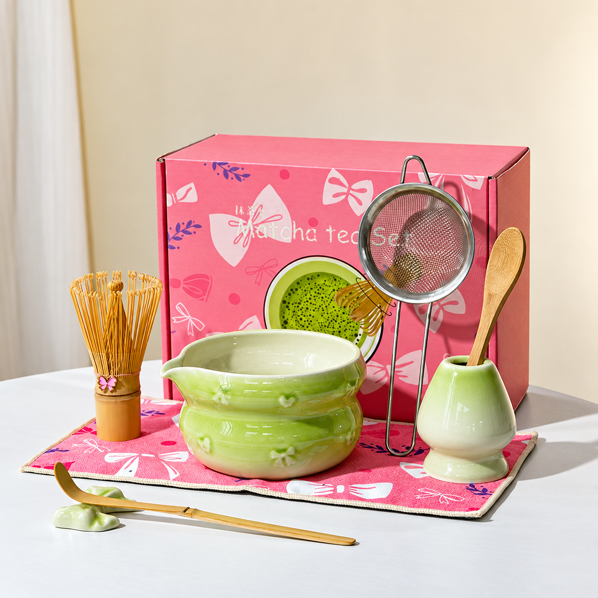 Apple Green — 8-Piece Set with Pink Presentation Box