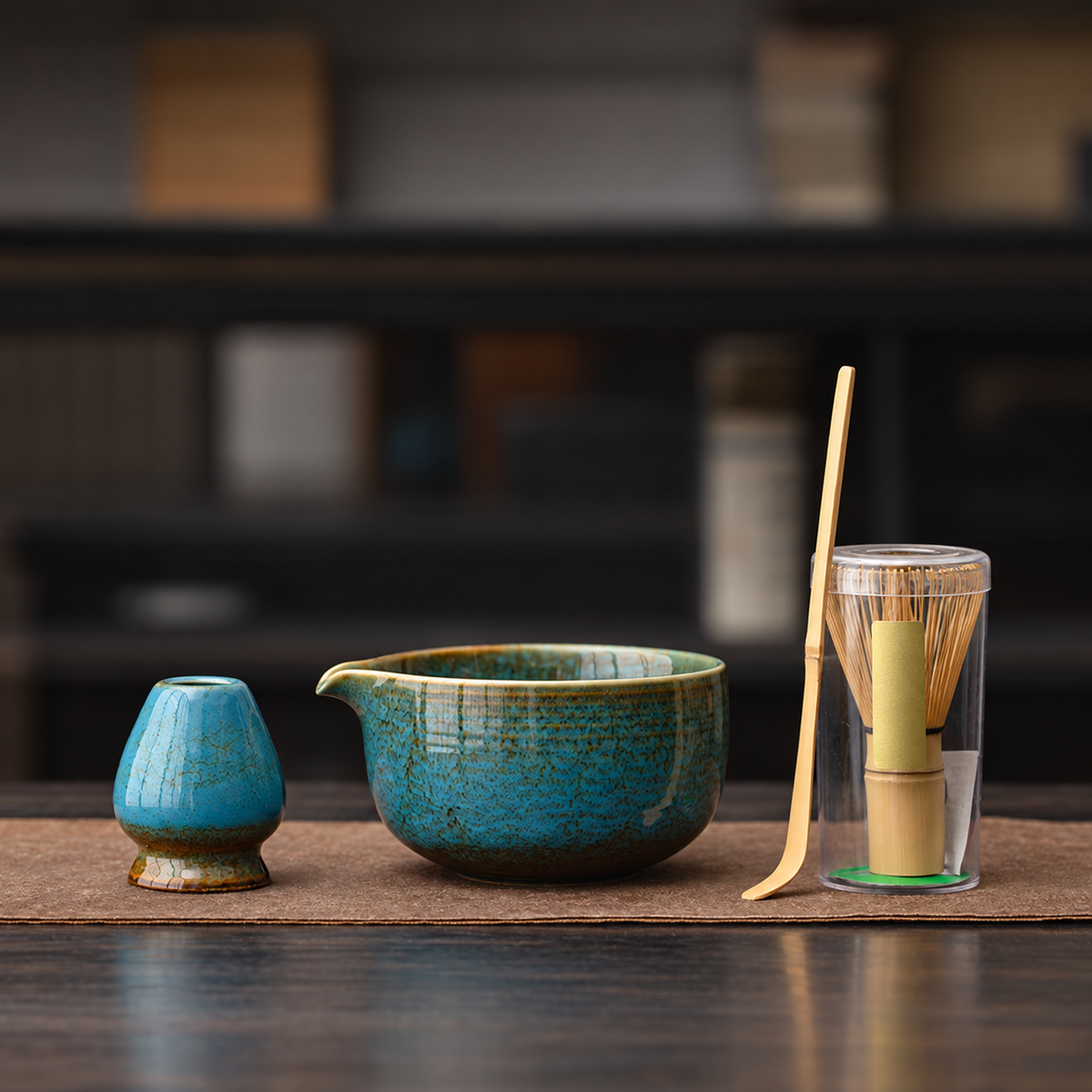 Glaze Blue — Four-Piece Matcha Set
