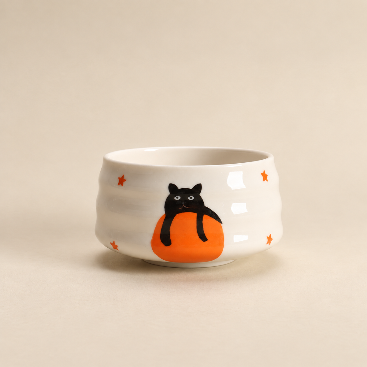 Cat & Orange — Matcha Bowl