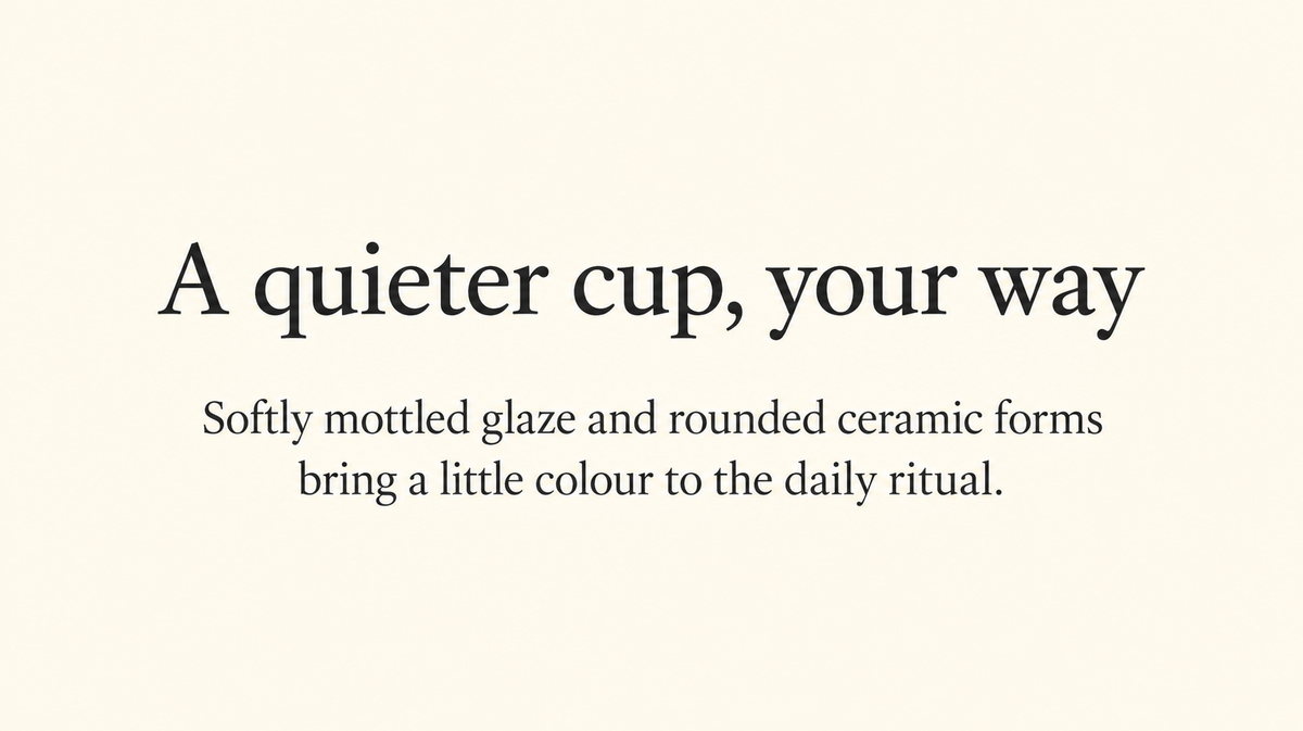 A quieter cup, your way