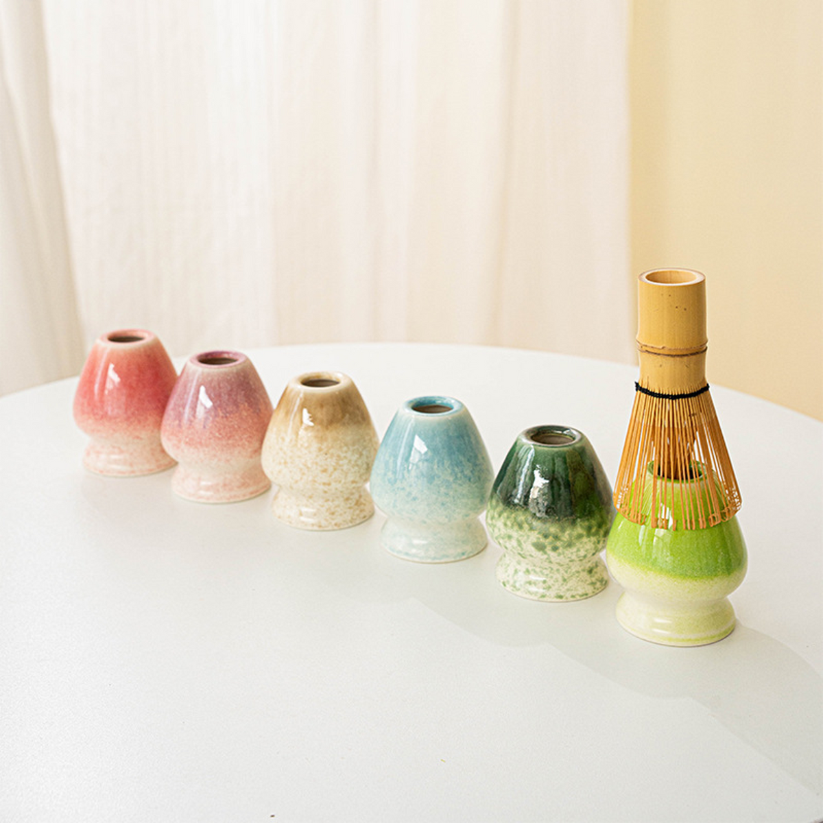 Mottled-Glaze Matcha Bowl & Holder Pairs — image 3