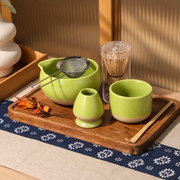 Green Ceramic Matcha Bowls, Cups & Whisk Holders — image 4