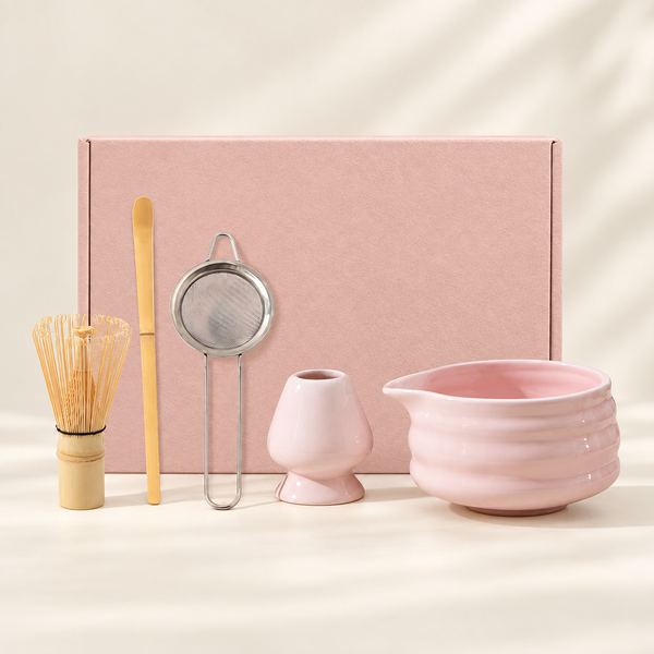 Five-Piece Matcha Ritual Set — Soft Pink