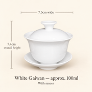 White Ceramic Gaiwans & Tasting Cups — image 3