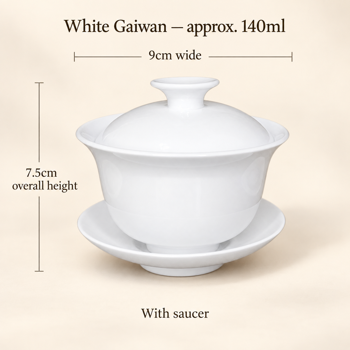 White Ceramic Gaiwans & Tasting Cups — image 4