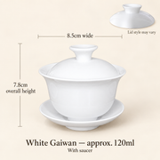 White Ceramic Gaiwans & Tasting Cups — image 6