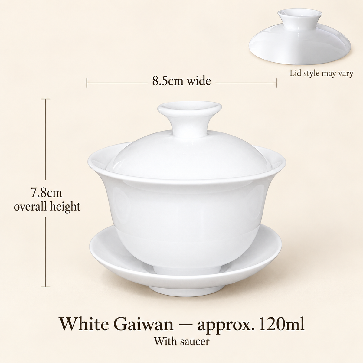 White Ceramic Gaiwans & Tasting Cups — image 6