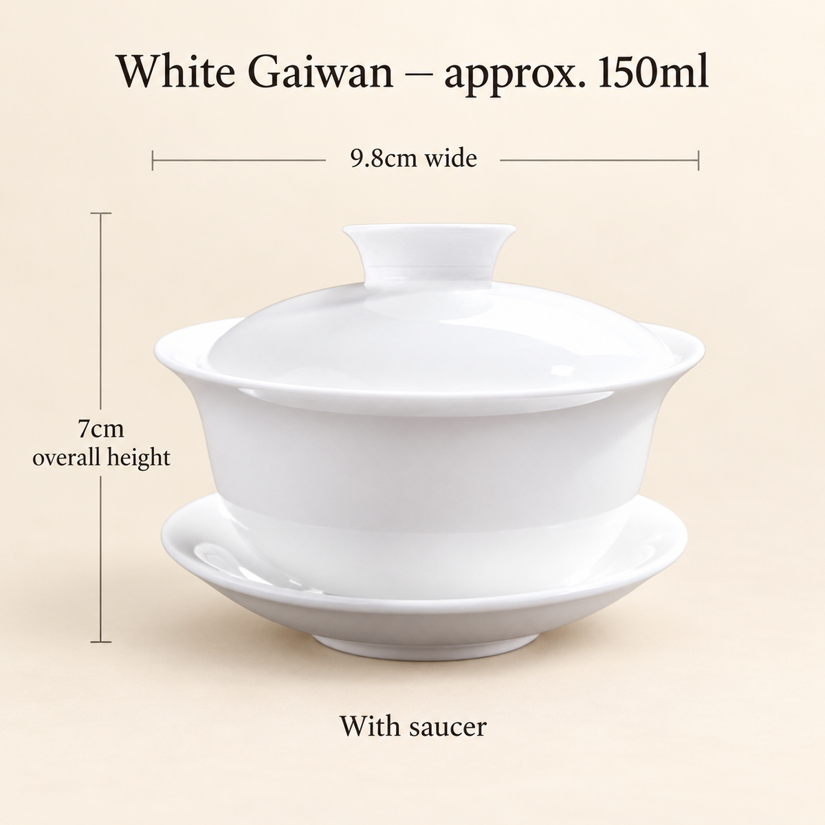 White Ceramic Gaiwans & Tasting Cups — image 7