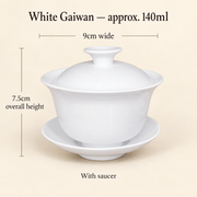 White Gaiwan — 140 ml — With Saucer