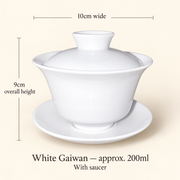 White Gaiwan — 200 ml — With Saucer