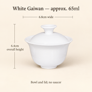 White Gaiwan — 65 ml — Bowl and Lid