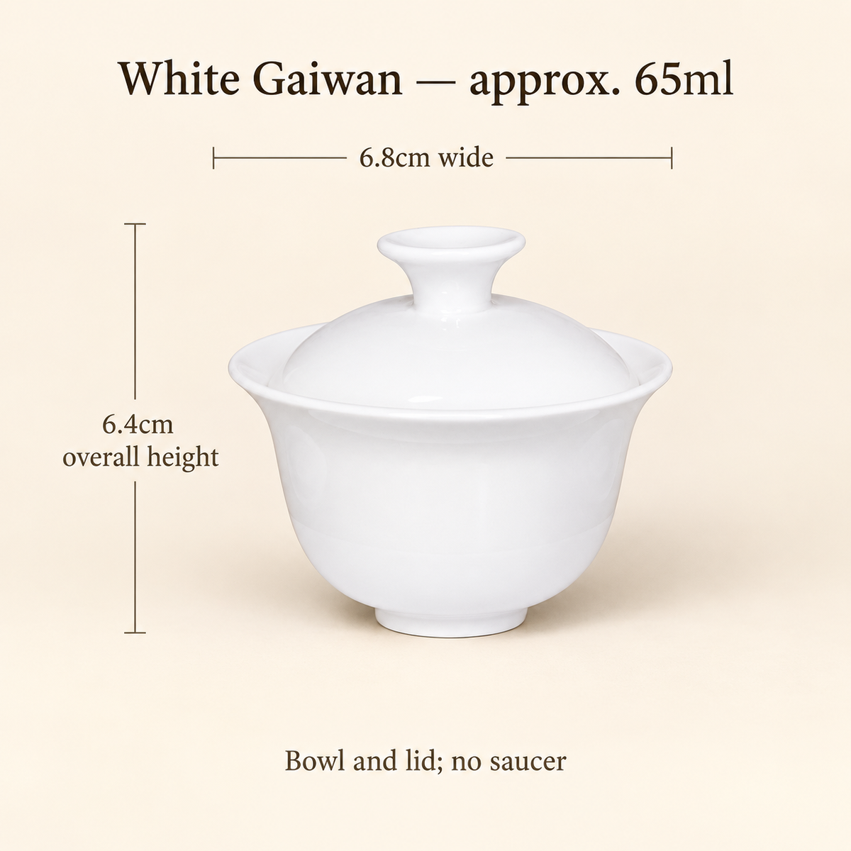 White Gaiwan — 65 ml — Bowl and Lid