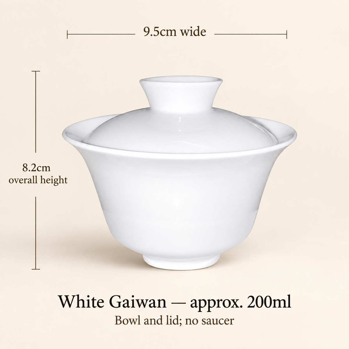 White Gaiwan — 200 ml — Bowl and Lid