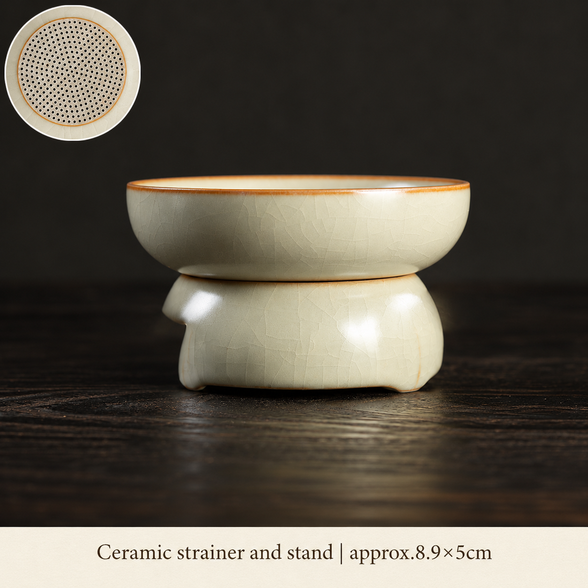 Ceramic Tea Strainer and Stand