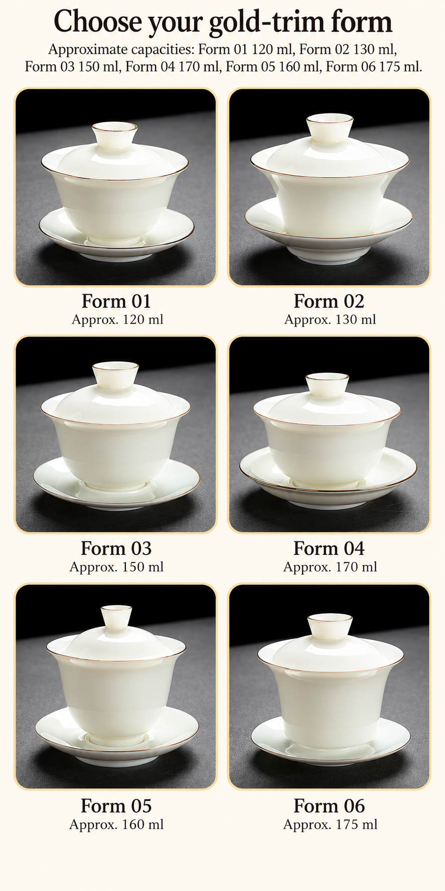Choose your gold-trim form