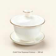 Gold-Trim Yuanman Gaiwan — 180 ml