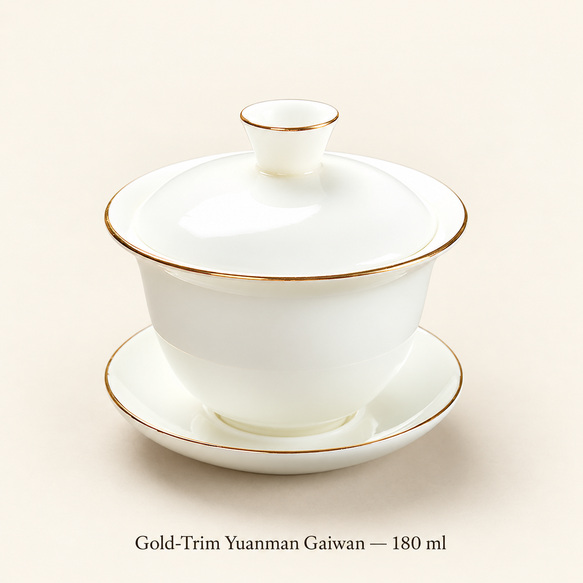 Gold-Trim Yuanman Gaiwan — 180 ml