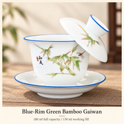 Blue-Rim Green Bamboo Gaiwan