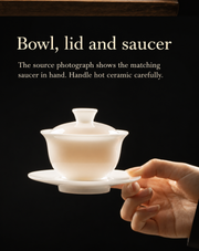 Bowl, lid and saucer