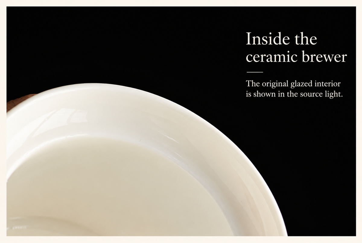 Inside the ceramic brewer
