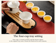 The four-cup tray setting