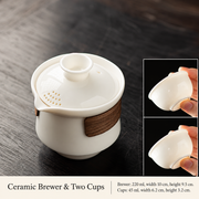 Ceramic Brewer & Two Cups
