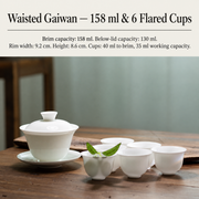 Waisted Gaiwan — 158 ml & 6 Flared Cups