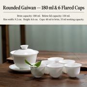 Rounded Gaiwan — 180 ml & 6 Flared Cups
