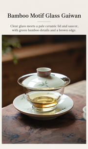 Bamboo Motif Glass Gaiwan