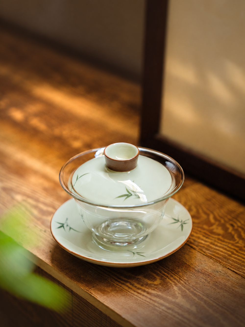 Bamboo Motif Glass Gaiwan — image 2