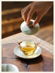 Bamboo Motif Glass Gaiwan — image 3